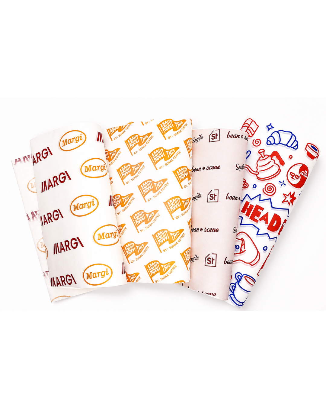 Kertas roti greaseproof bercetak logo hasil cetak YukPrint